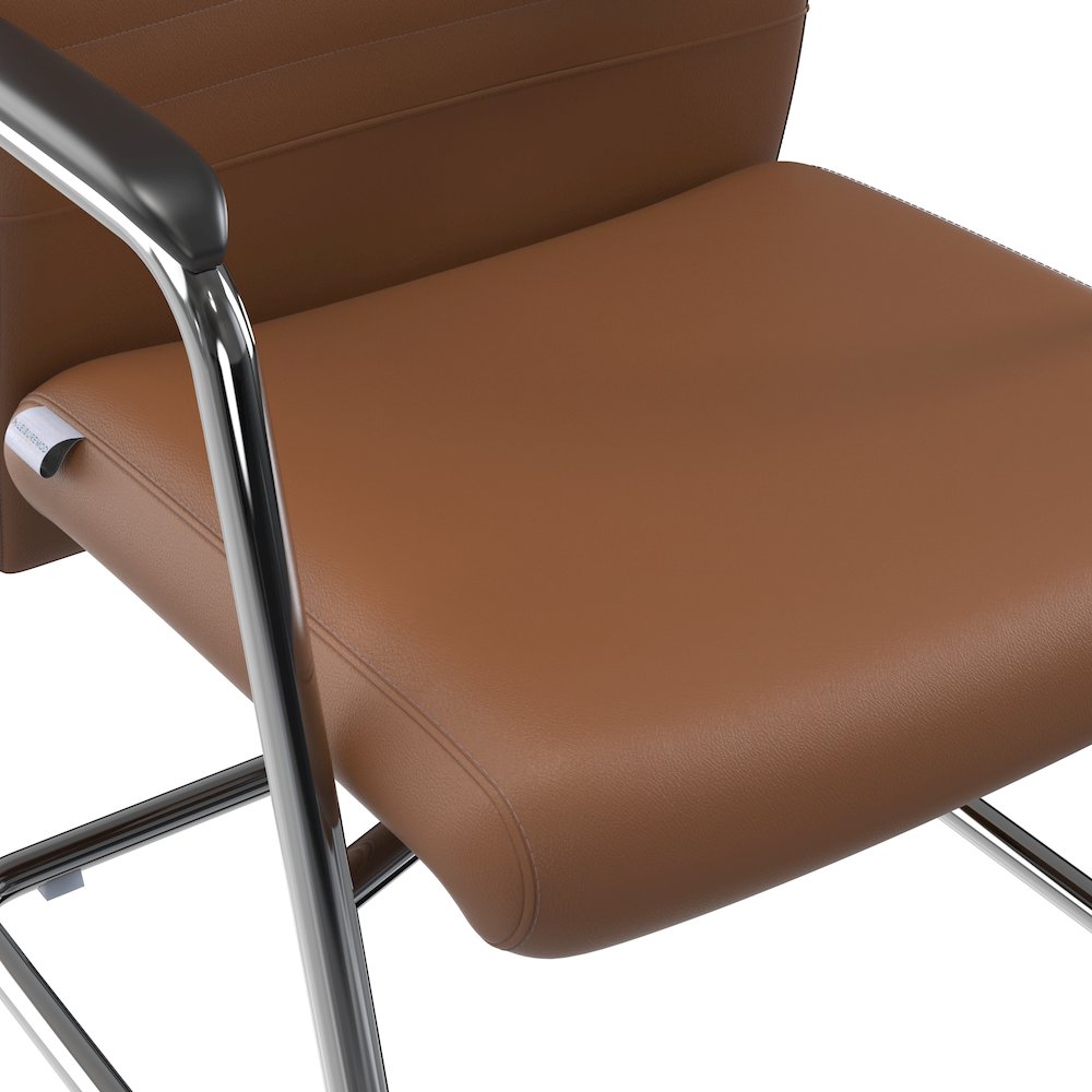 Aleen Series Guest Office Chair In Dark Brown Leather