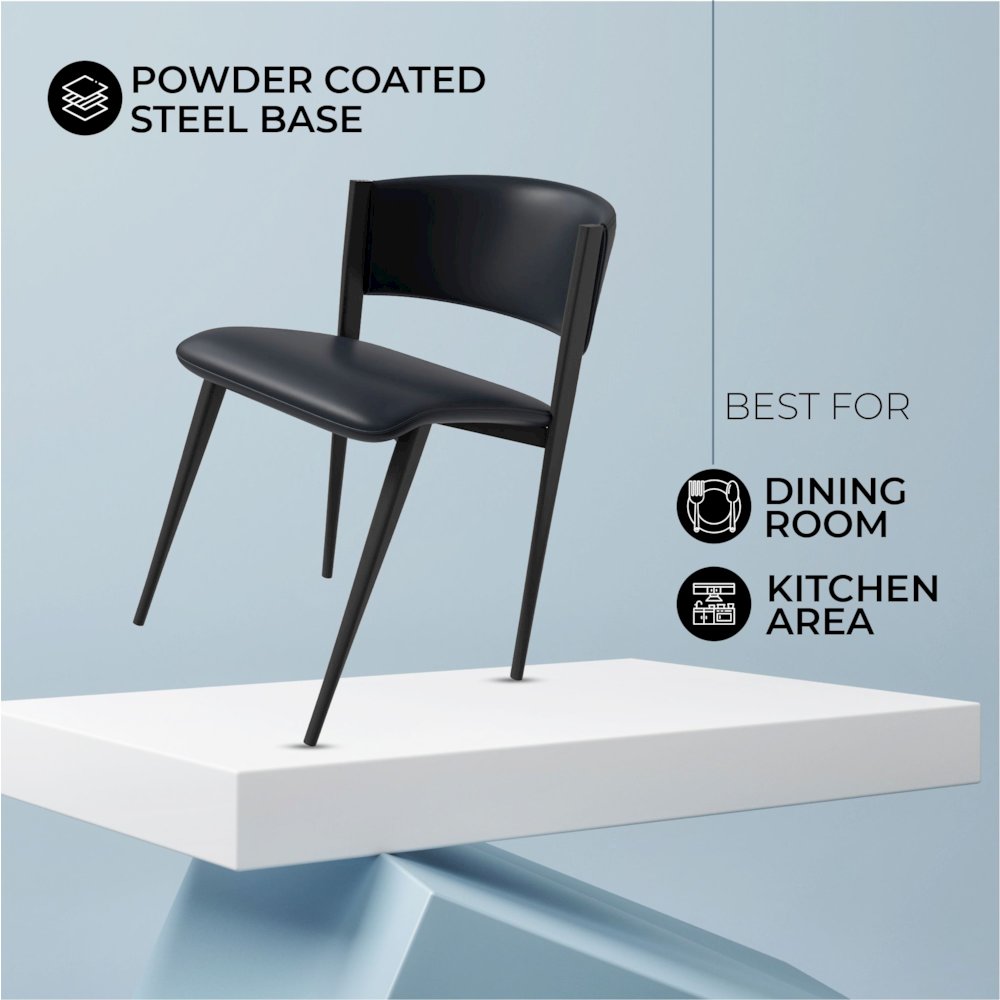 Aspen Collection Modern Dining Chair Black Frame in Black