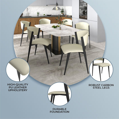 Aspen Collection Modern Dining Chair Black Frame in Light Grey