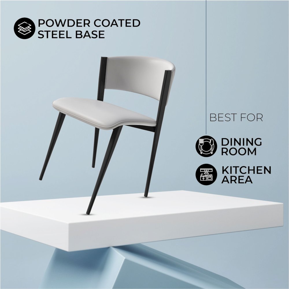 Aspen Collection Modern Dining Chair Black Frame in White
