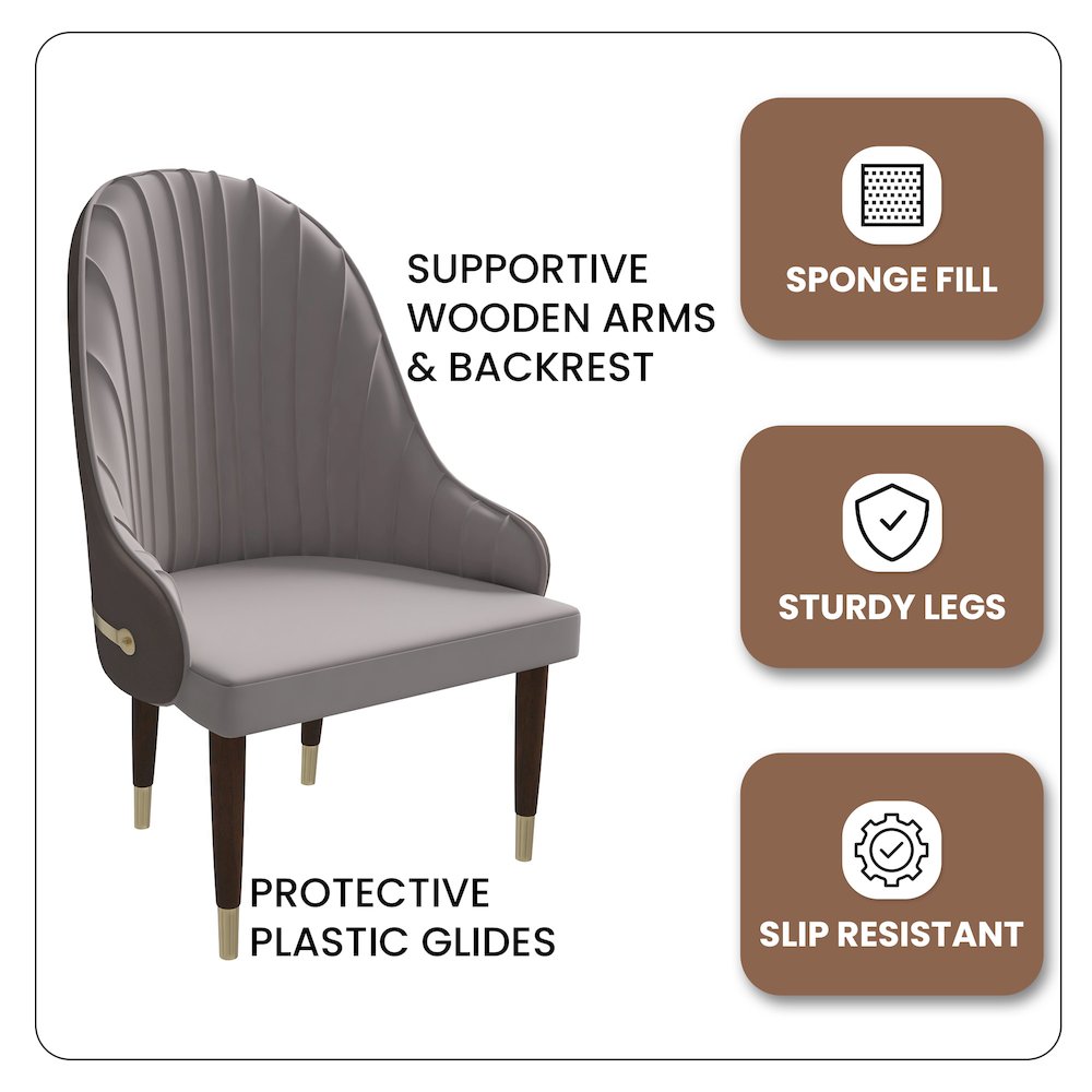 Elara Collection Wooden Dining Chair in Two-Tone Toupe Set of 2