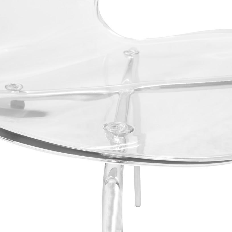 Modern Oyster Transparent Side Chair, Set of 2