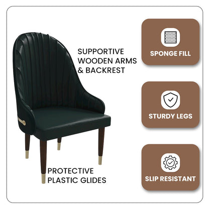 Elara Collection Wooden Dining Chair in Two-Tone Green