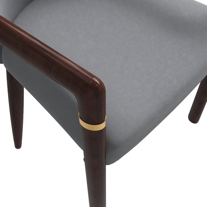 Opaline Series Elegant Wooden Dining Chair in Two-Tone Grey