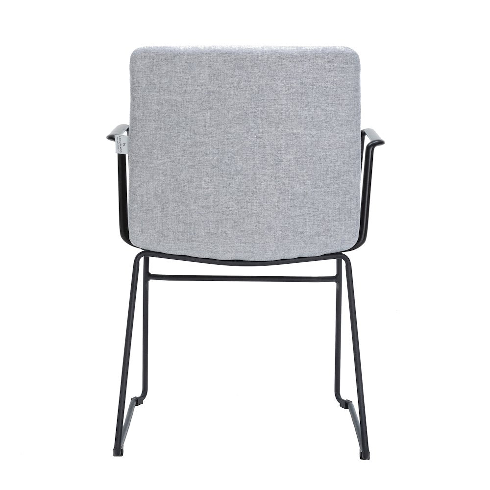 Zylar Series Office Guest Arm Chair in Grey Fabric