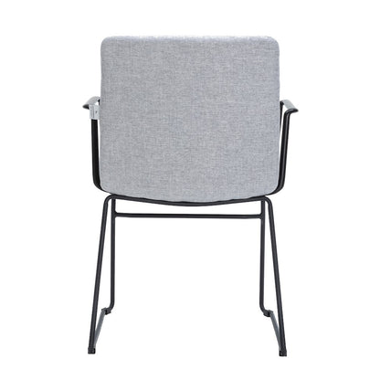 Zylar Series Office Guest Arm Chair in Grey Fabric