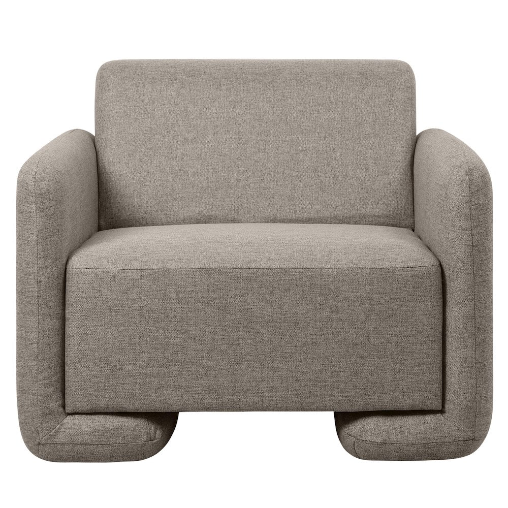 Nyta Collection Modern Accent Chair in Grey Linen