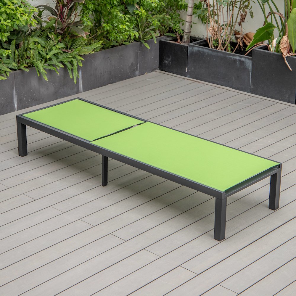 Marlin Patio Chaise Lounge Chair With Black Aluminum Frame