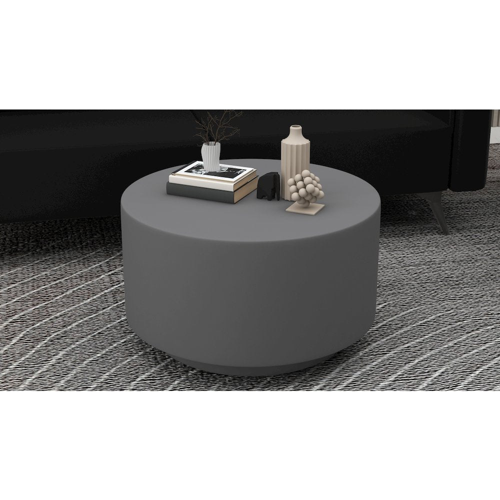 Terra Collection Fiberglass Outdoor Coffee Table In Grey
