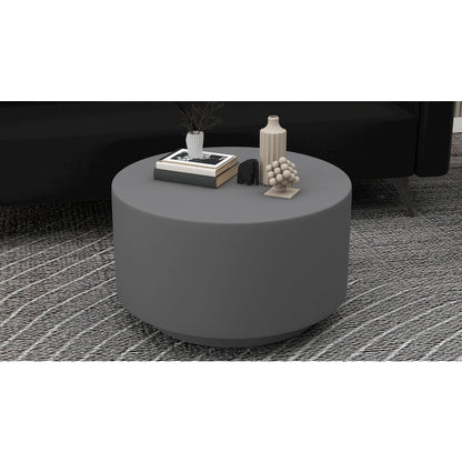 Terra Collection Fiberglass Outdoor Coffee Table In Grey