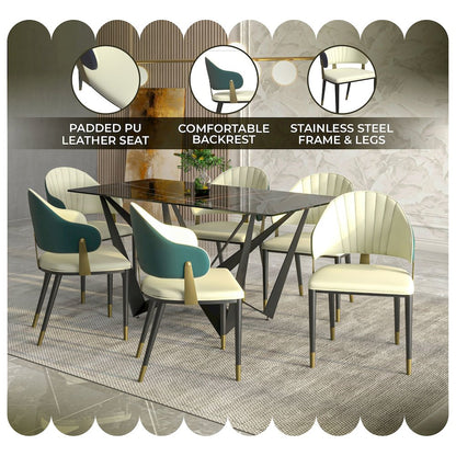 Aria Series Modern Dining Chair in Green