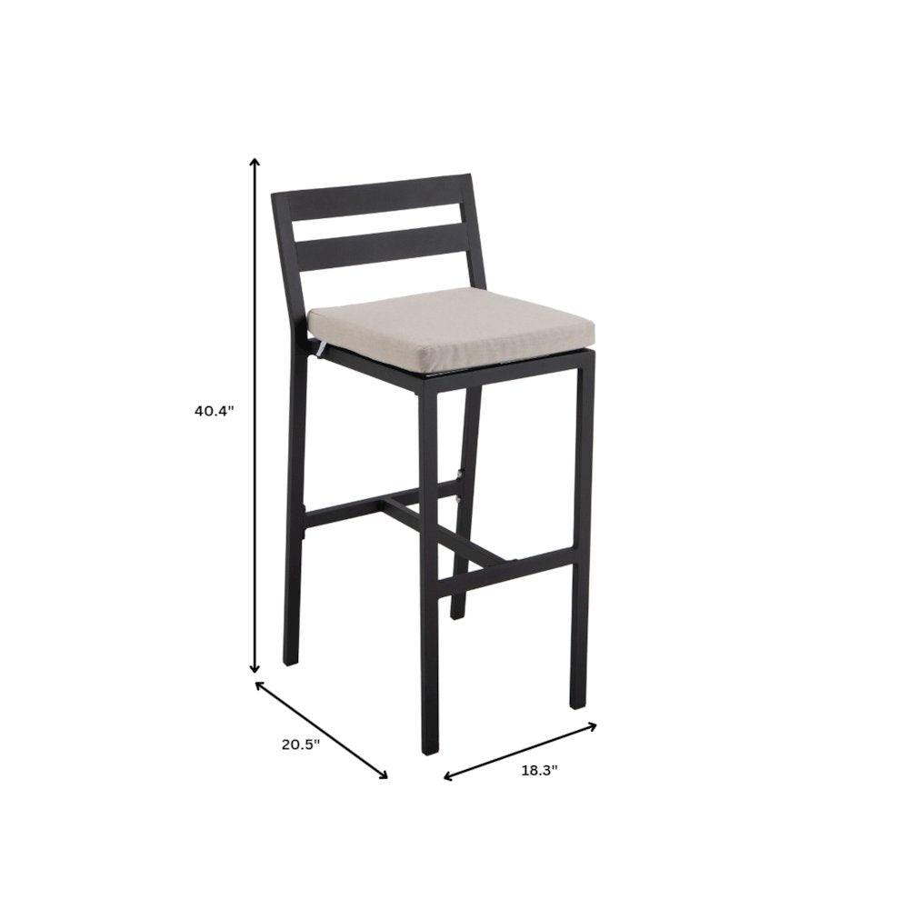 Chelsea Collection Modern Aluminum Outdoor Bar Chair Set of 4