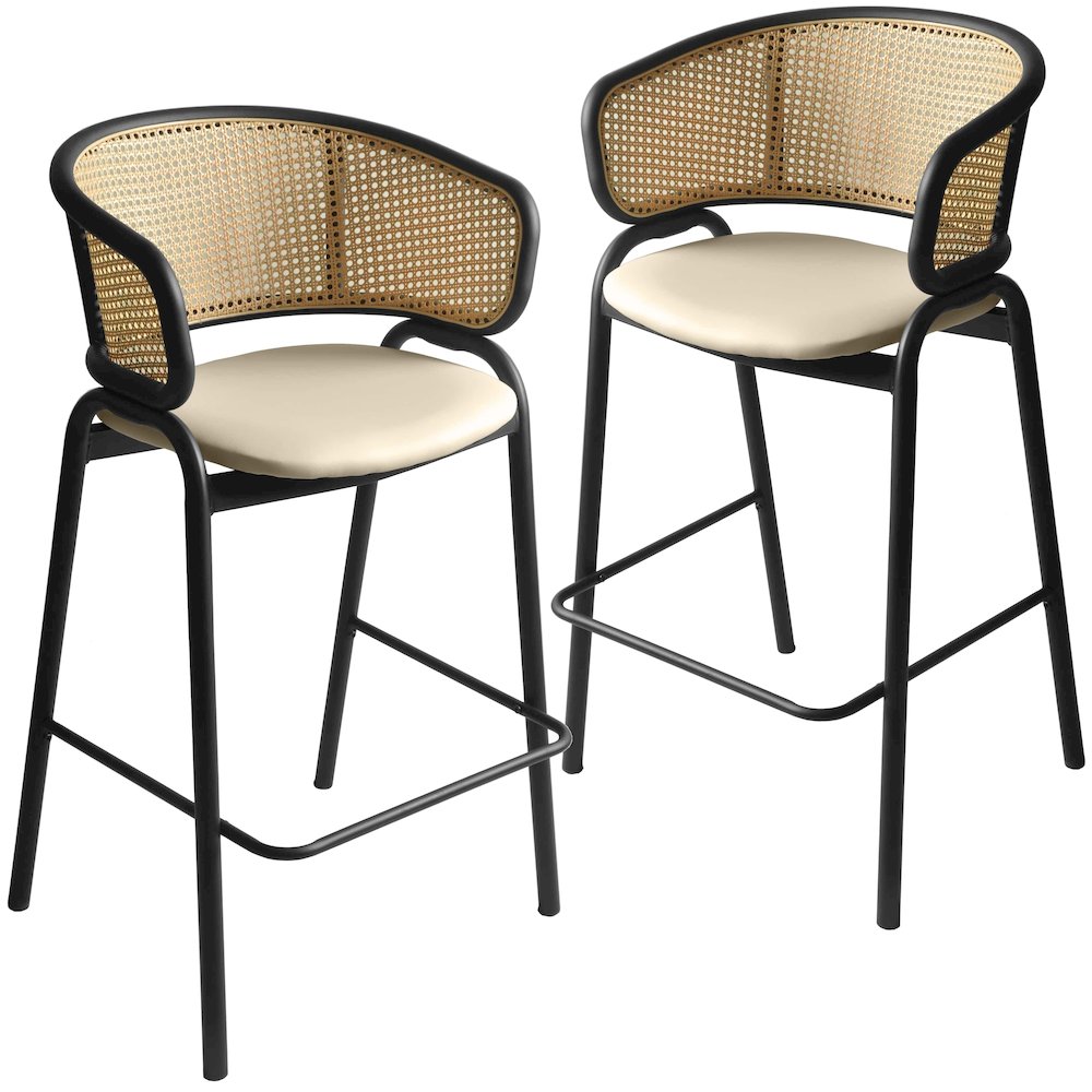 Ervilla Wicker Bar Stool Set of 2