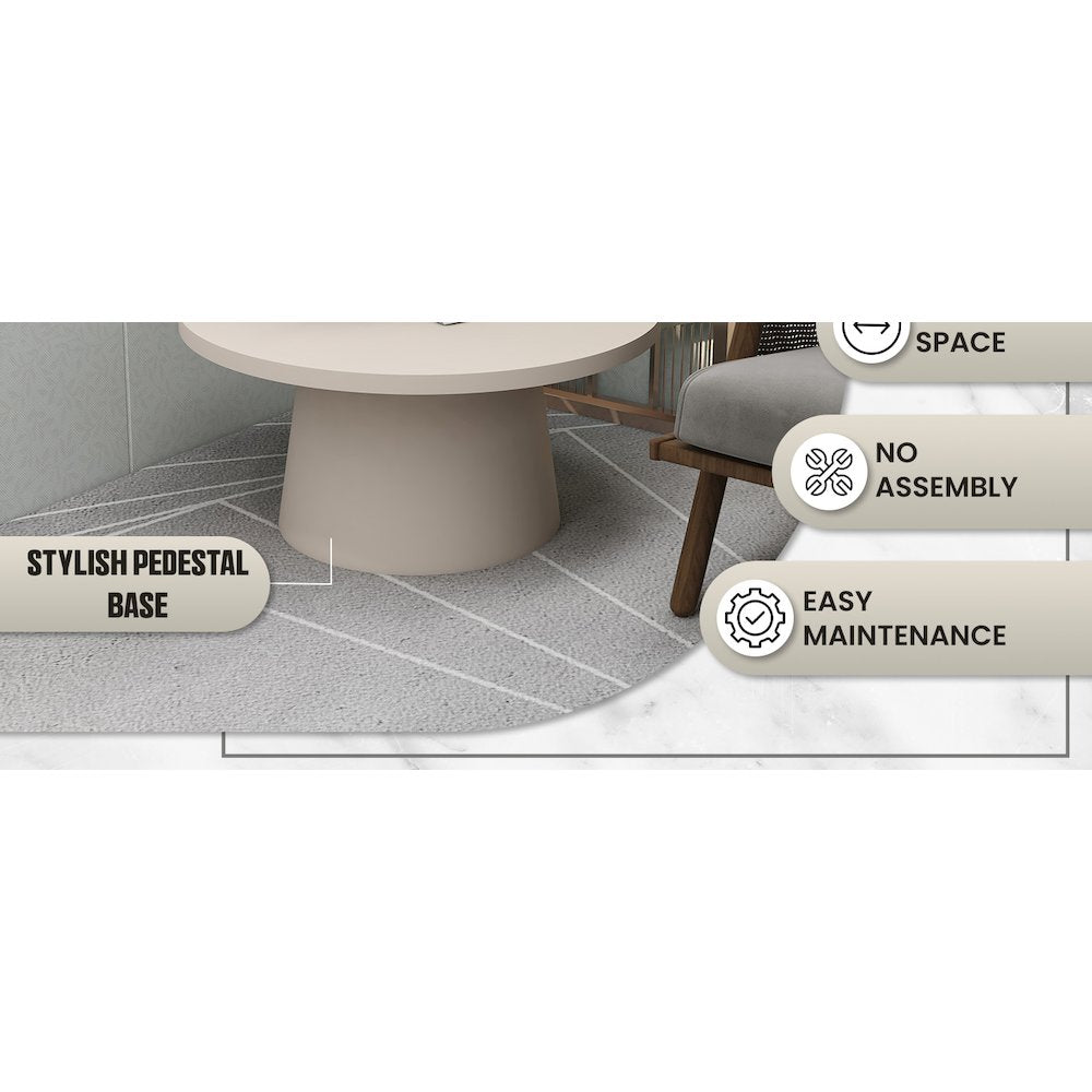 Dune Collection Fiberglass Outdoor Coffee Table In Grey