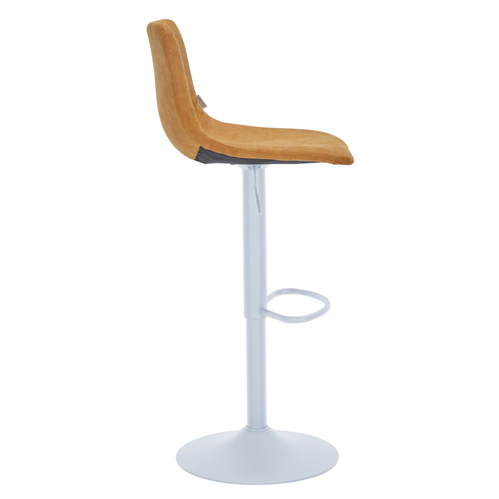 Tilbury - Bar stool White Base- Light Brown