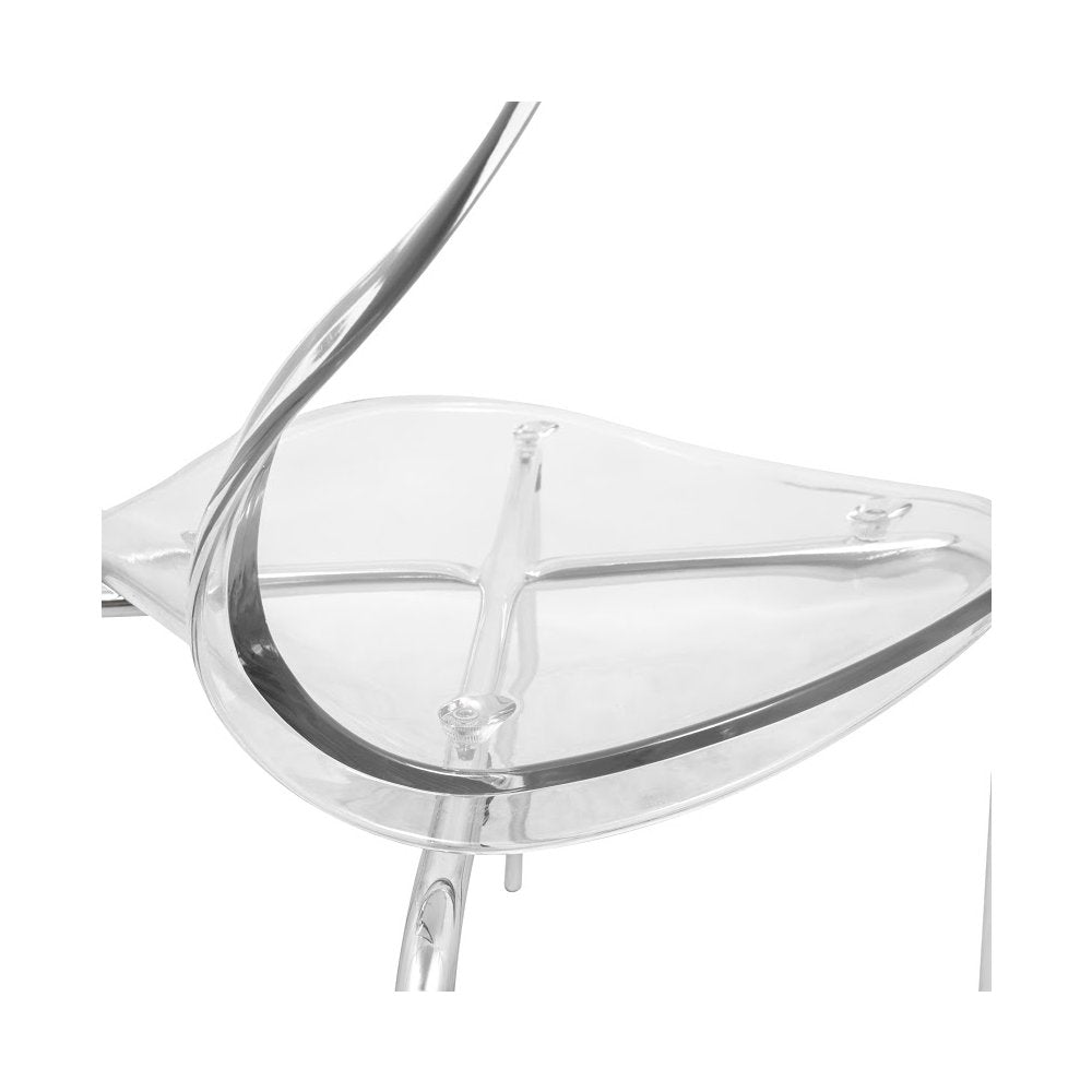 Modern Oyster Transparent Side Chair, Set of 4