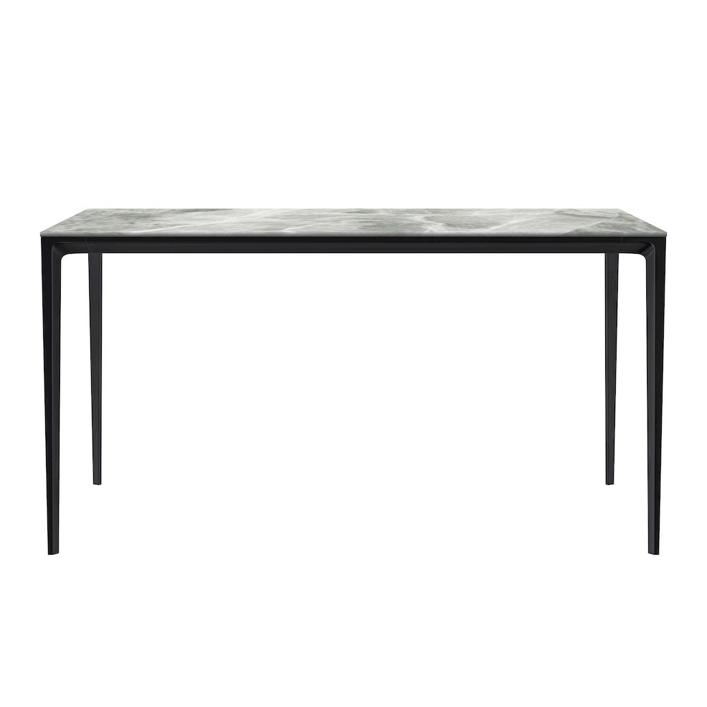 Avo Series Modern Dining Table Black Base, With 55 Light Grey Sintered Stone Top