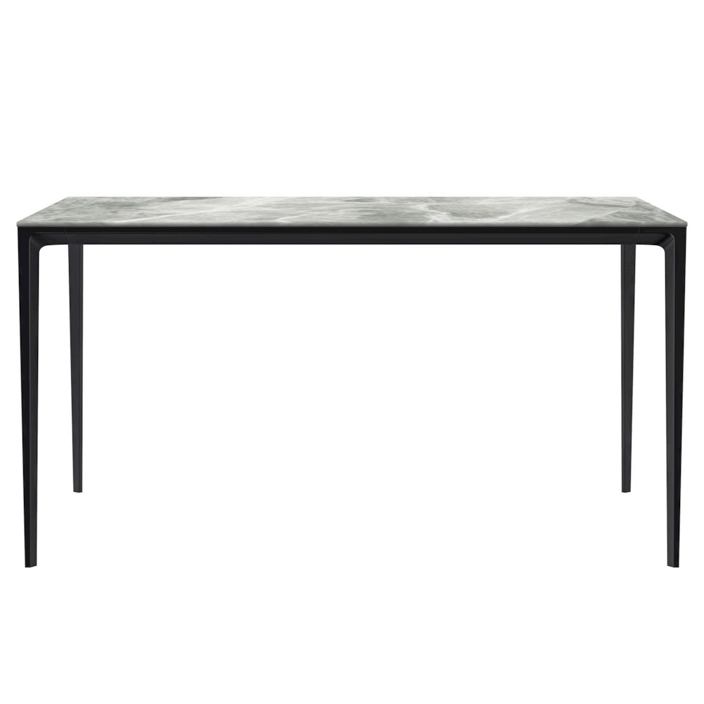 Avo Series Modern Dining Table Black Base, With 55 Light Grey Sintered Stone Top