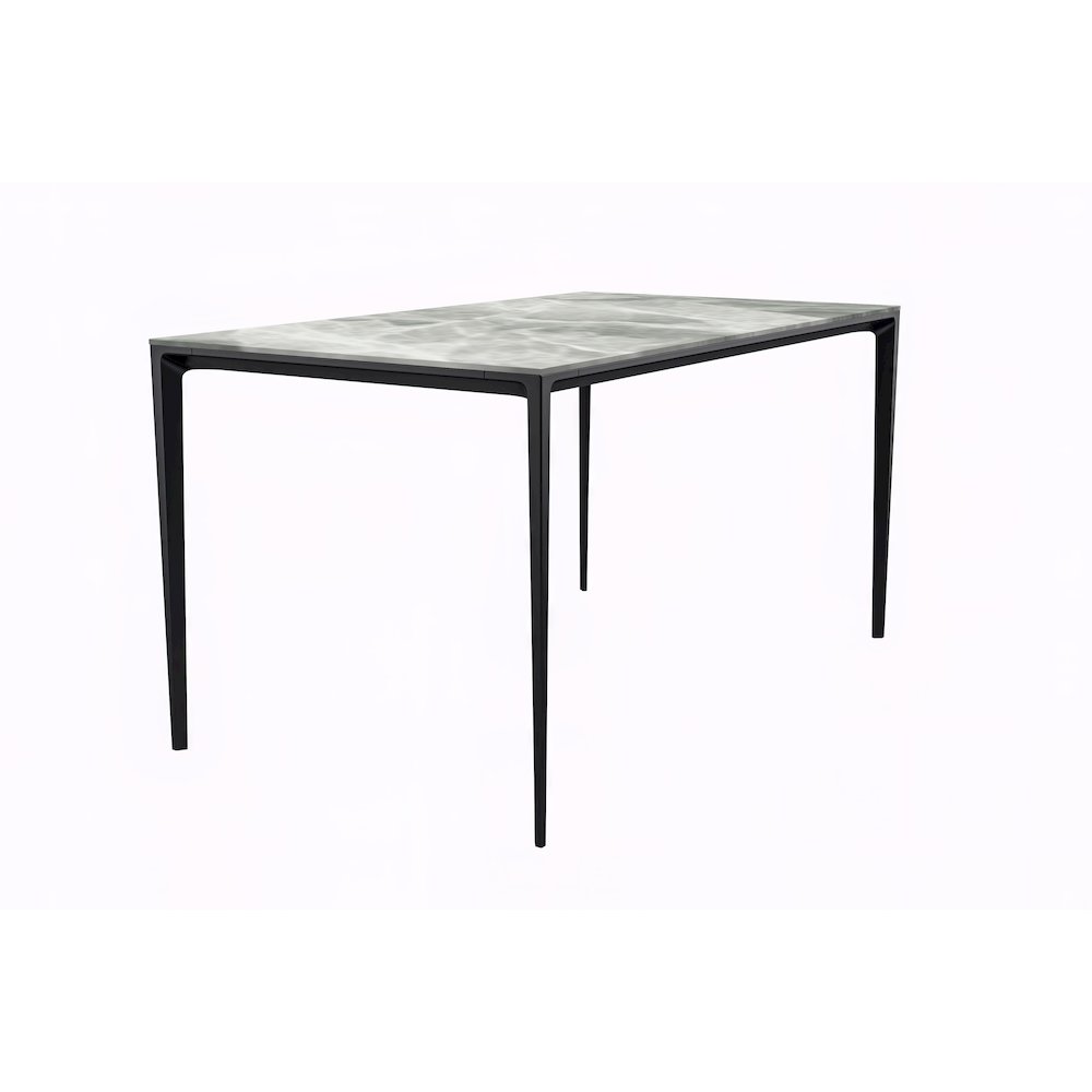 Avo Series Modern Dining Table Black Base, With 55 Light Grey Sintered Stone Top