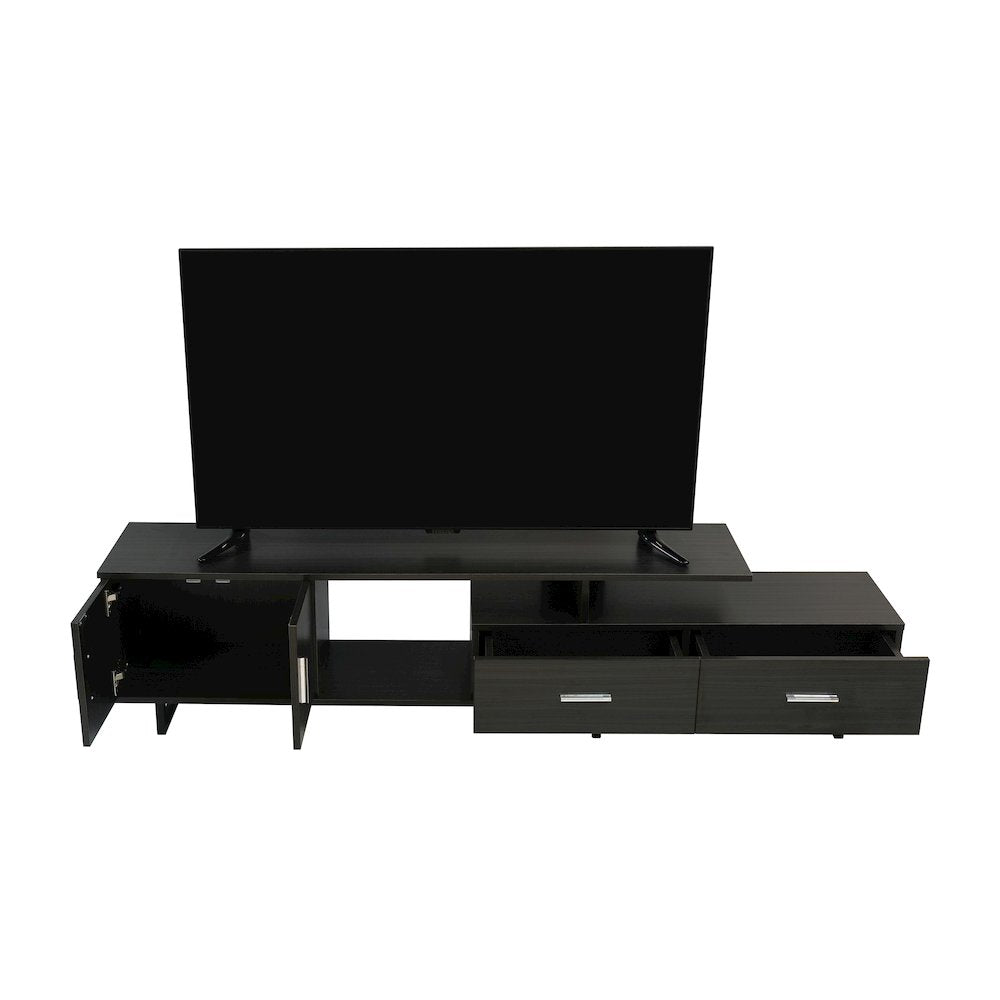 Avery Mid-Century Modern TV Stand with MDF Cabinet and Powder Coated Steel Legs