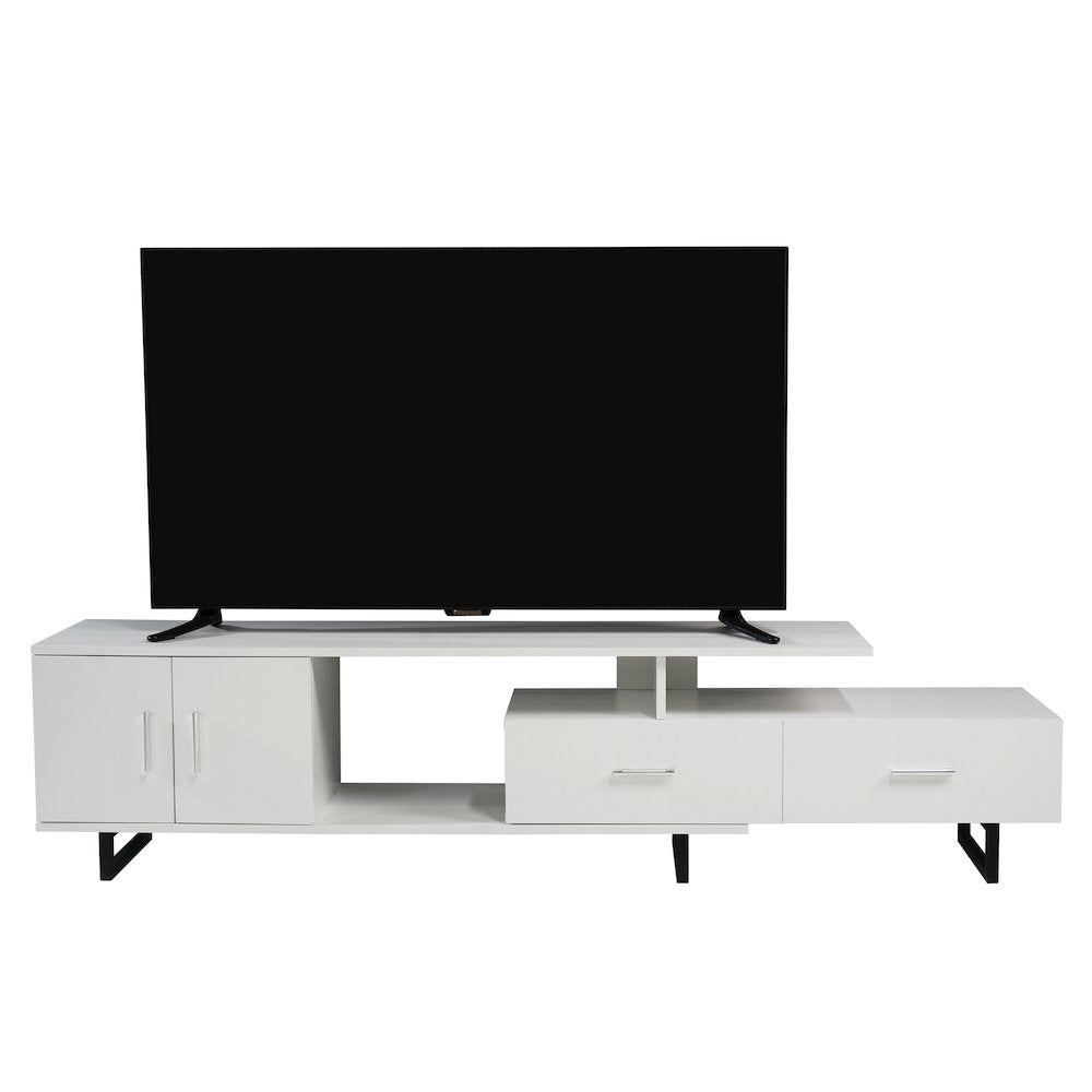 Avery Mid-Century Modern TV Stand with MDF Cabinet and Powder Coated Steel Legs