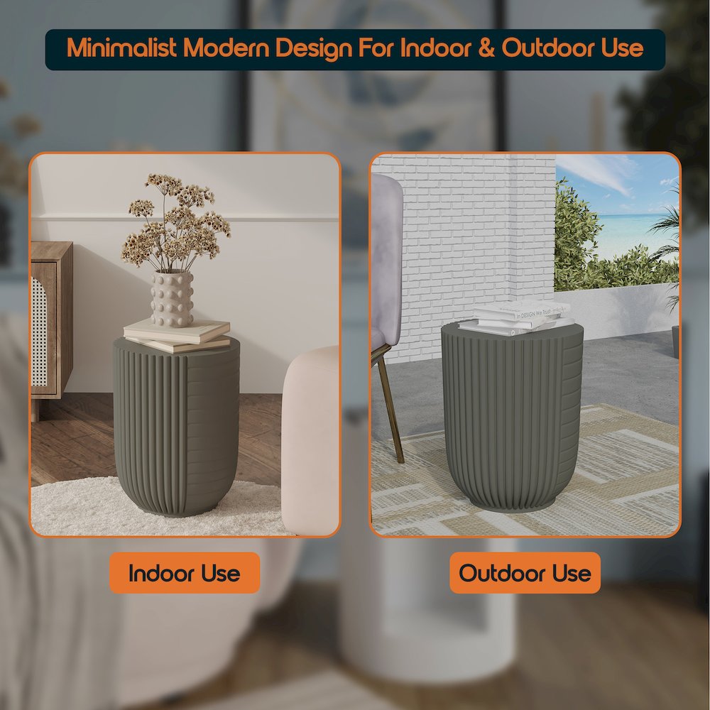 Modern Side End Table Trove Series In Green Grey
