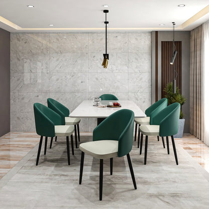 Paradiso Collection Modern Dining Seat in Green, with Light Grey Set of 2