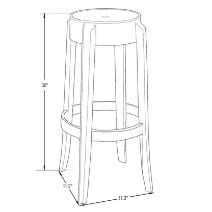 Averill Plastic Barstool with Clear Acrylic Seat and Legs