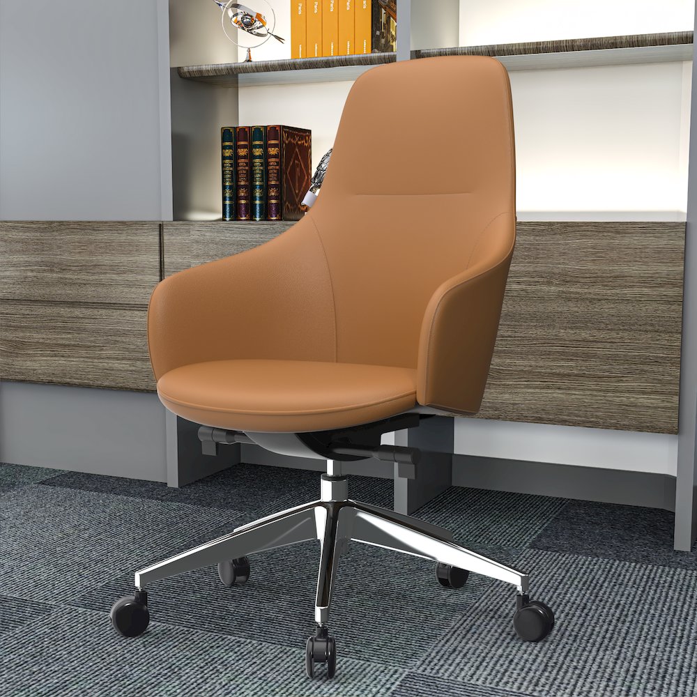 Celeste Series Office Chair in Acorn Brown Leather