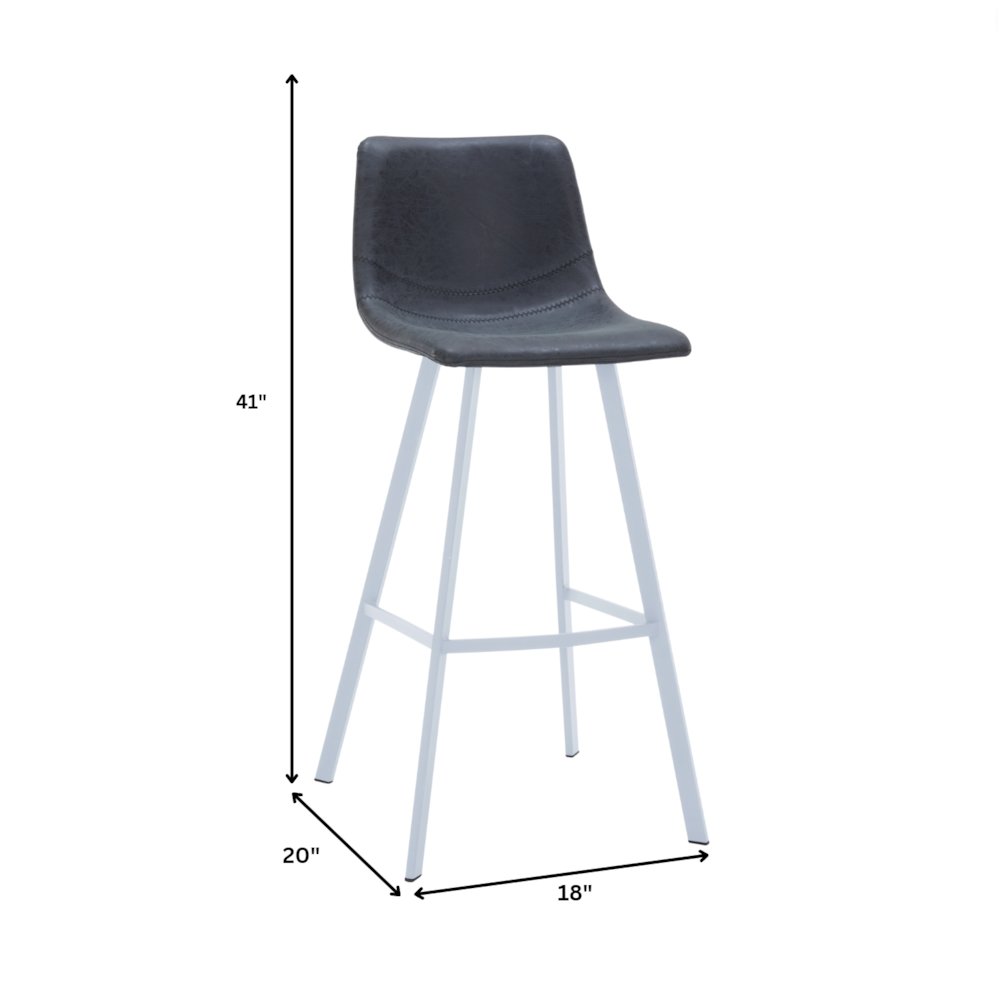 Elland - Bar stool -Charcoal Black- White Base