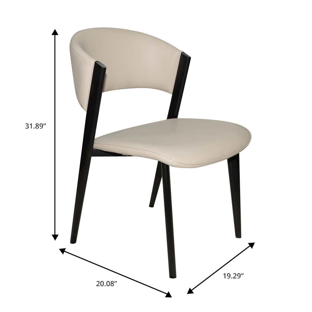 Aspen Collection Modern Dining Chair Black Frame in Light Grey