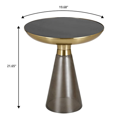 Hyalus Collection Glass Side table in Smoke