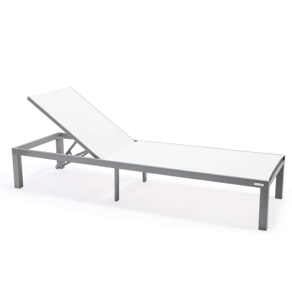 Marlin Patio Chaise Lounge Chair With Grey Aluminum Frame