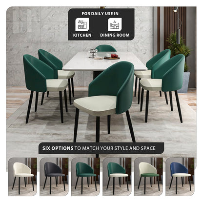 Paradiso Collection Modern Dining Seat in Green, with Light Grey Set of 2