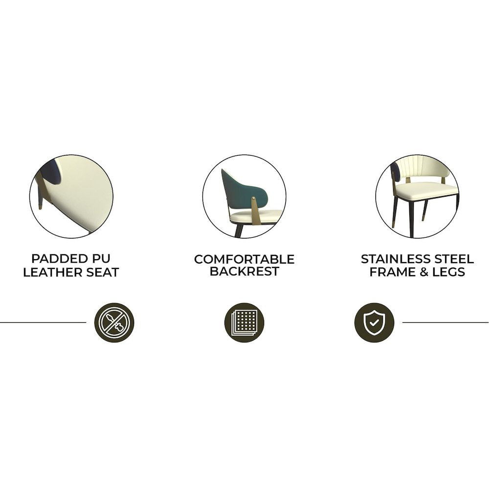Aria Series Modern Dining Chair in Green