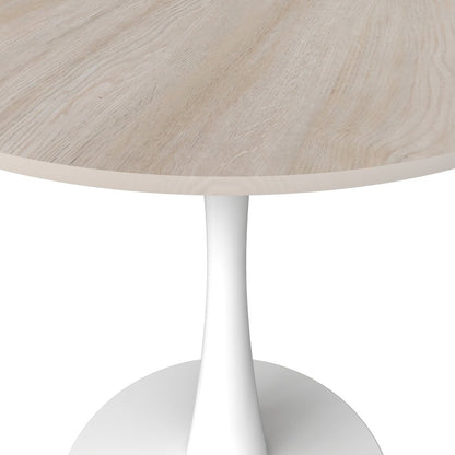 Bristol 24" round dining table White base with marbled MDF top
