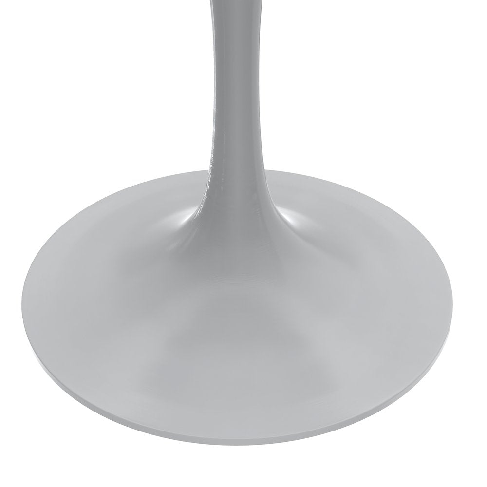 Verve Collection 27 Round Dining Table, White Base with Black MDF Top