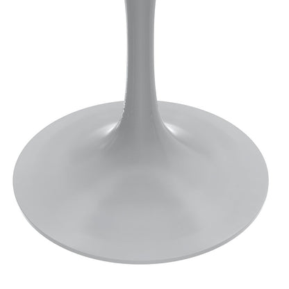 Verve Collection 27 Round Dining Table, White Base with Black MDF Top