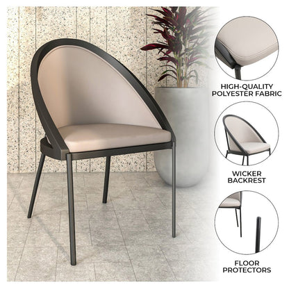 Urbane Collection Modern Dining Chair in Light Grey - Set of 2