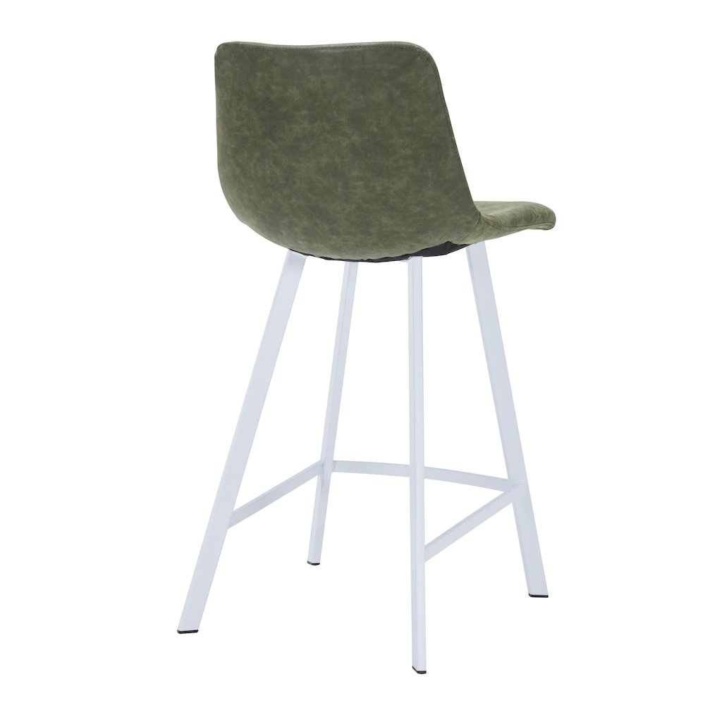 Elland - Counter stool - Olive Green- White Base