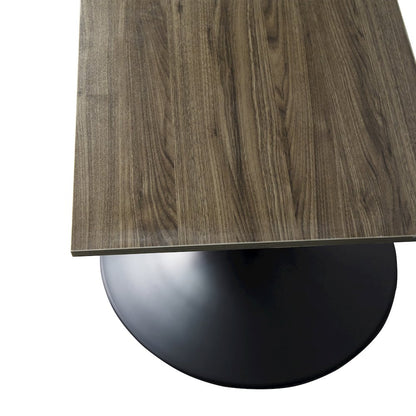 Verve Collection 24 Square Dining Table, Black Base with Dark Maple MDF Top