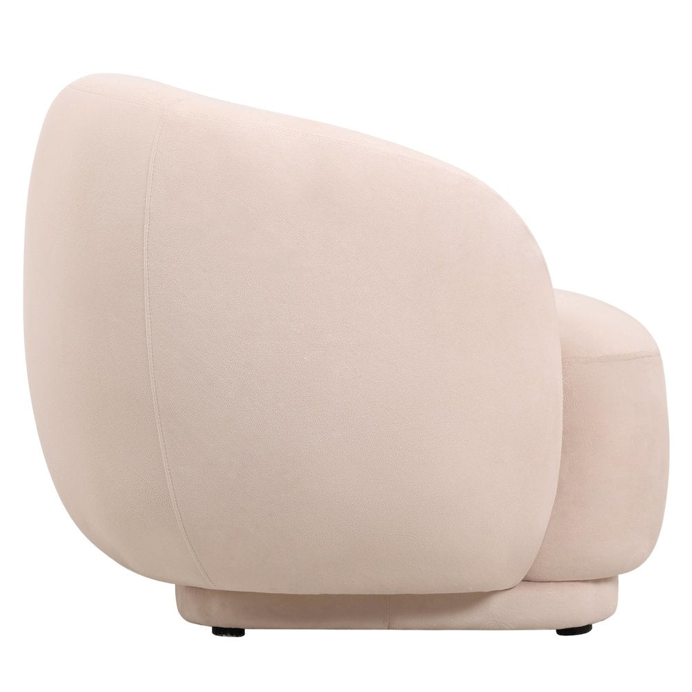 Faze Collection Modern Single Seater Sofa in Beige Velvet