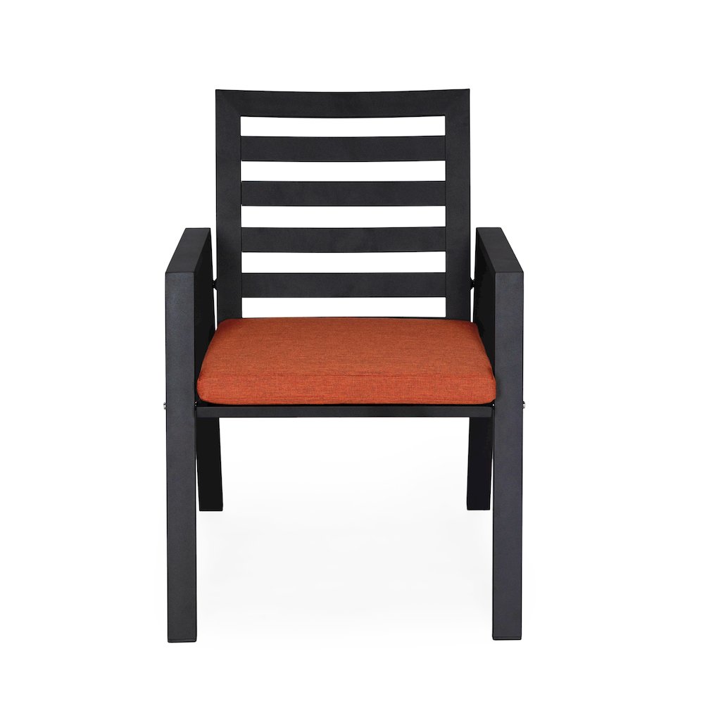 Chelsea 7-Piece Patio Dining Set 78-118" Wide Dining Armchair in Orange