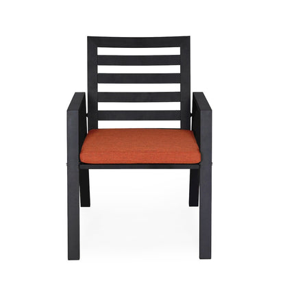 Chelsea 7-Piece Patio Dining Set 78-118" Wide Dining Armchair in Orange