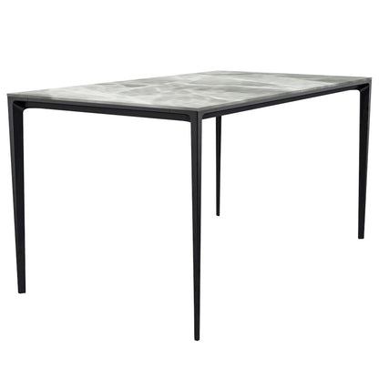 Avo Series Modern Dining Table Black Base, With 55 Light Grey Sintered Stone Top
