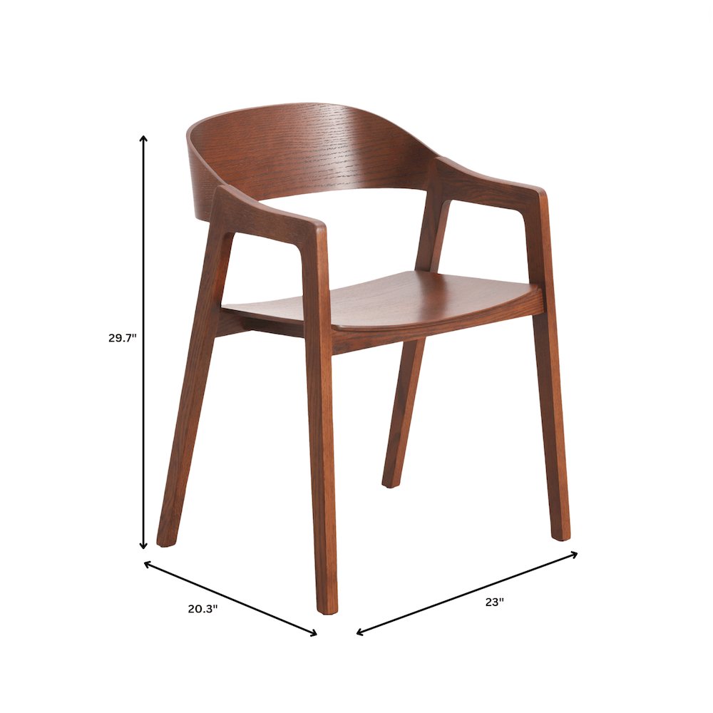 Rivo Collection Elegant Dining Chair in Dark Brown Wood