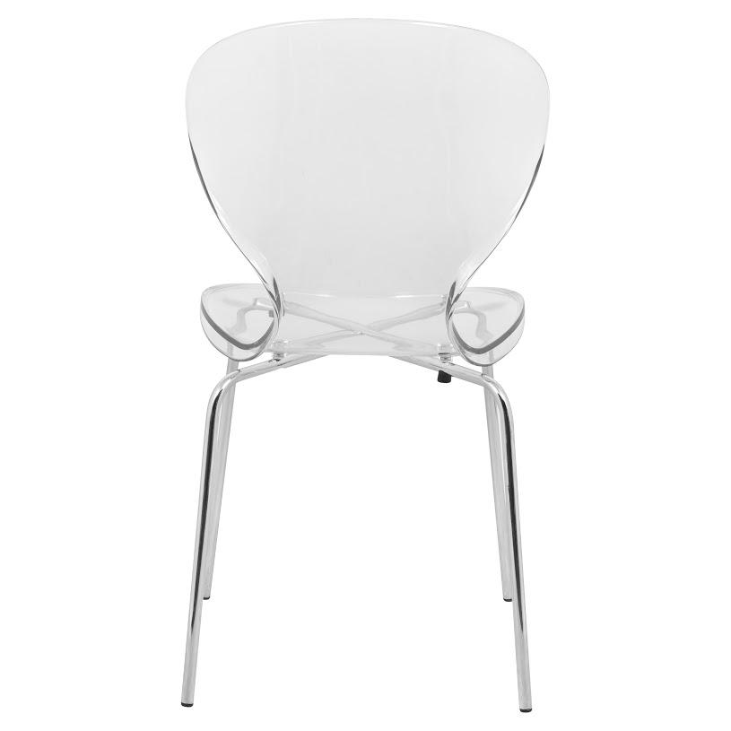 Modern Oyster Transparent Side Chair, Set of 2