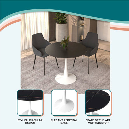 Bristol Mid-Century Modern Round Dining Table