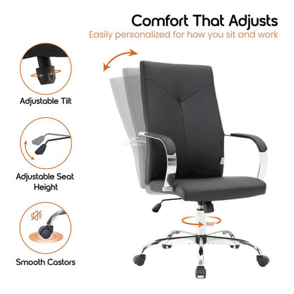 Sonora Modern High-Back Leather Office Chair