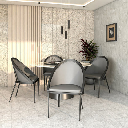 Urbane Collection Modern Dining Chair in Charcoal - Set of 2